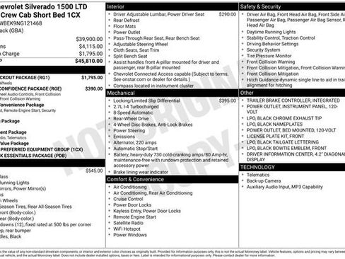 Used 2022 Chevrolet Silverado 1500 Custom w/ LPO, Blackout Package RWD image 35