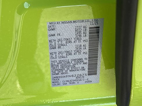 New 2026 Nissan Frontier PRO-4X w/ Pro-4x Convenience Package image 30