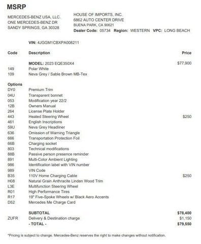 Certified 2023 Mercedes-Benz EQE 350+ 4MATIC SUV image 4