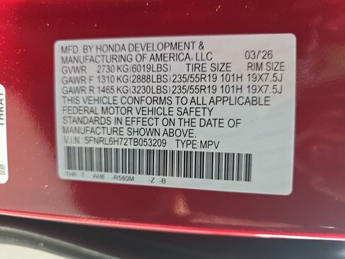 New 2026 Honda Odyssey Sport-L image 38