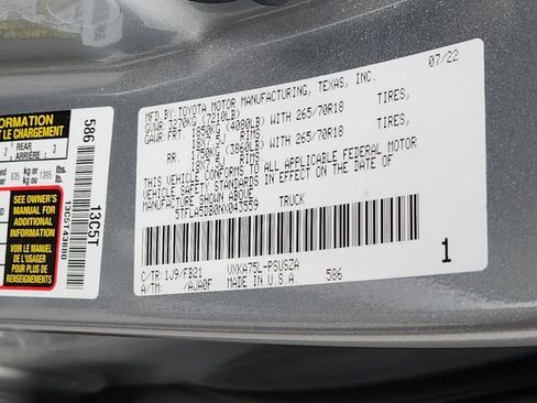 Used 2022 Toyota Tundra SR5 w/ SR5 Convenience Package AWD/4WD image 35