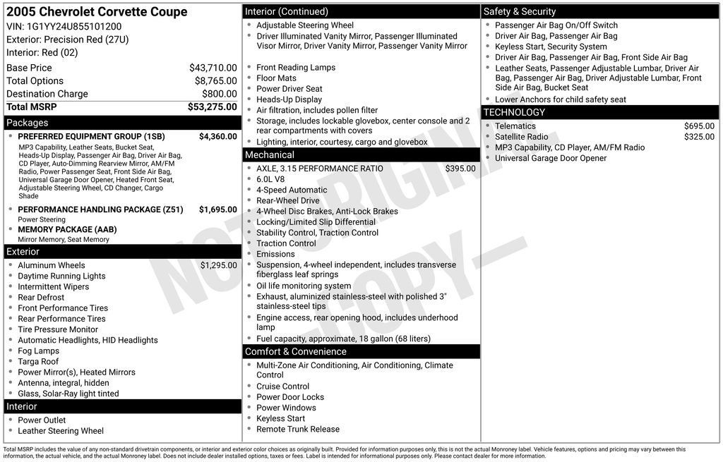 Used 2005 Chevrolet Corvette Coupe w/ Preferred Equipment Group RWD image 37