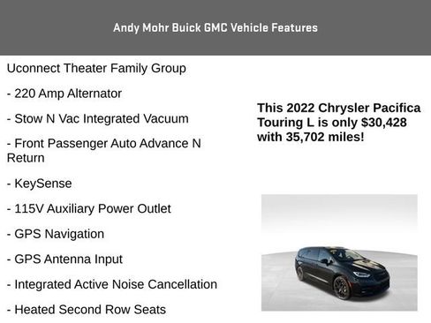 Used 2022 Chrysler Pacifica Touring-L w/ Uconnect Theater Family Group image 12