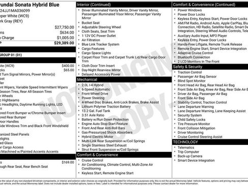 Used 2021 Hyundai Sonata Blue image 28
