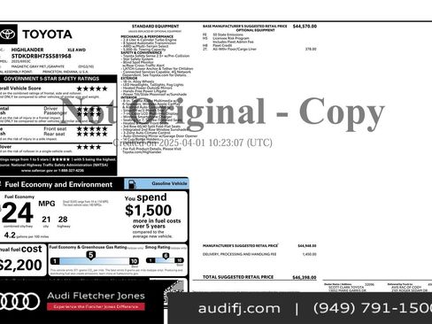 Used 2025 Toyota Highlander XLE image 2