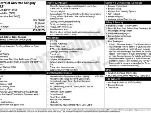 Used 2023 Chevrolet Corvette Stingray Coupe w/ 1LT image 4