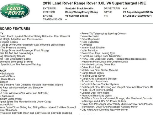 Used 2018 Land Rover Range Rover HSE AWD/4WD image 20