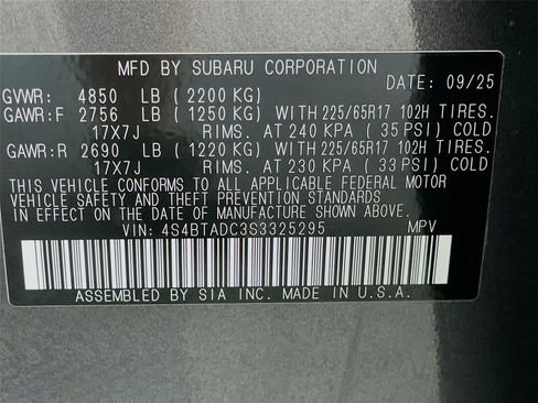 Certified 2025 Subaru Outback Premium AWD/4WD image 35