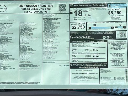 New 2026 Nissan Frontier PRO-4X w/ Pro Premium Package image 17