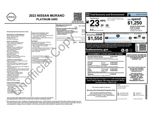 Used 2023 Nissan Murano Platinum w/ Cargo Package AWD/4WD image 1