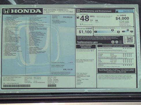 New 2025 Honda Accord EX-L image 18