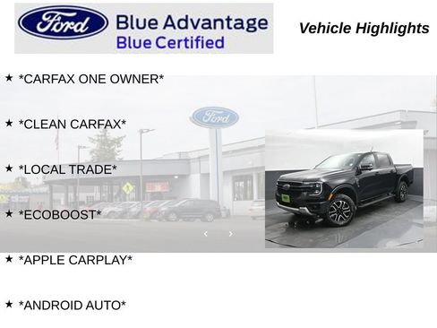 Used 2024 Ford Ranger Lariat w/ FX4 Off-Road Package AWD/4WD image 9