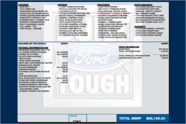 Used 2019 Ford F450 Platinum w/ Platinum Ultimate Package AWD/4WD image 2