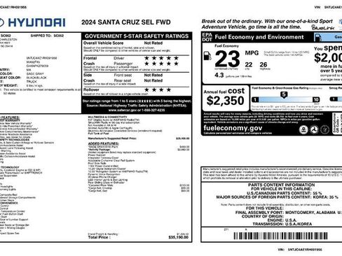 Used 2024 Hyundai Santa Cruz SEL w/ Activity Package FWD image 2