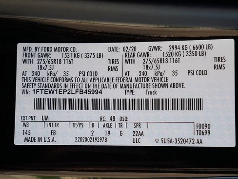 Used 2020 Ford F150 XLT w/ Equipment Group 302A Luxury AWD/4WD image 70