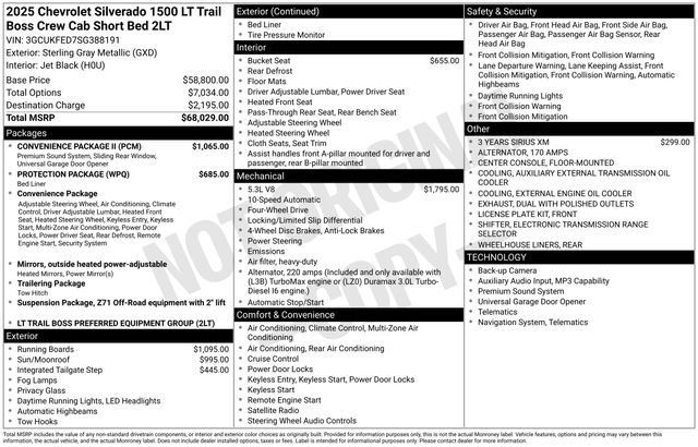 Used 2025 Chevrolet Silverado 1500 LT Trail Boss w/ Convenience Package II AWD/4WD image 36