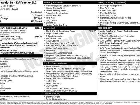 Used 2017 Chevrolet Bolt Premier w/ Driver Confidence II Package FWD image 2