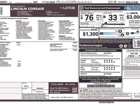 Used 2025 Lincoln Corsair Grand Touring w/ Equipment Group 301A AWD/4WD image 39