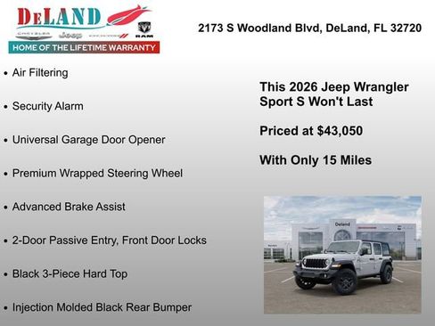 New 2026 Jeep Wrangler Unlimited Sport AWD/4WD image 31