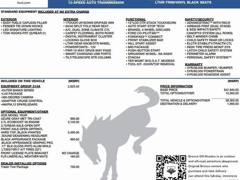 New 2025 Ford Bronco Outer Banks image 2