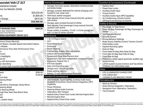 Used 2017 Chevrolet Volt LT w/ Comfort Package FWD image 3