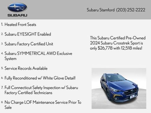 Certified 2024 Subaru Crosstrek 2.5i Sport image 2