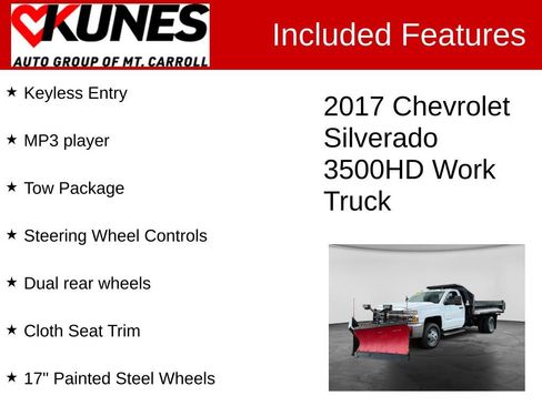 Used 2017 Chevrolet Silverado 3500 W/T w/ WT Convenience Package AWD/4WD image 3