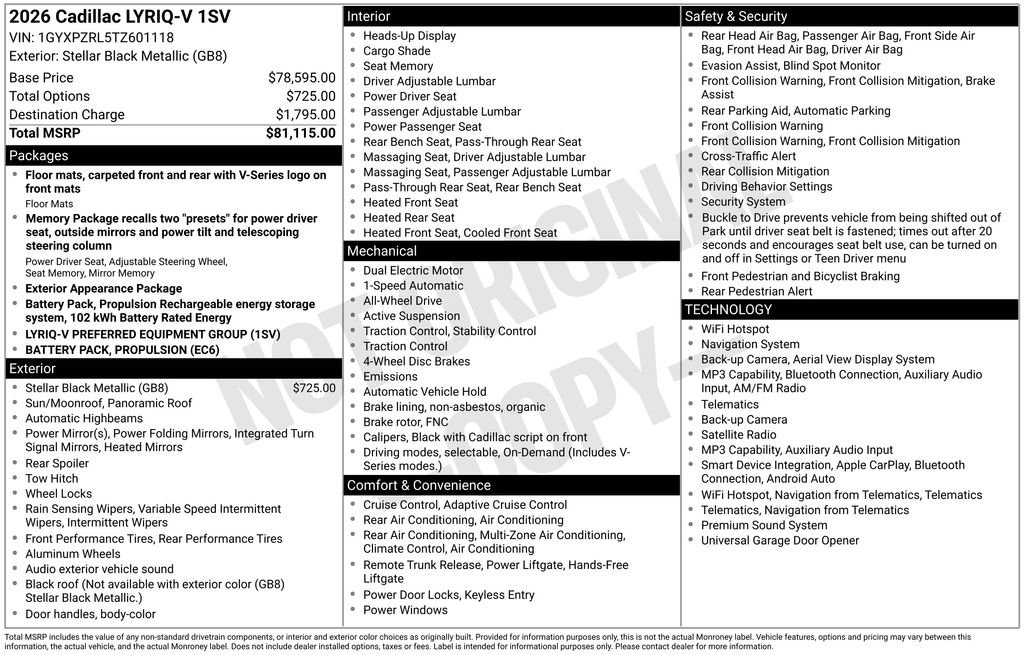 New 2026 Cadillac Lyriq V AWD/4WD image 33