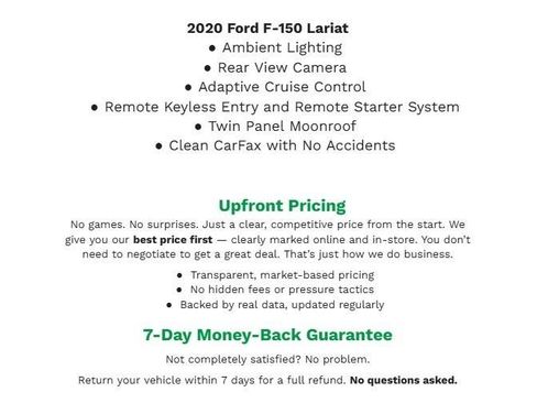 Used 2020 Ford F150 Lariat w/ Equipment Group 502A Luxury AWD/4WD image 1