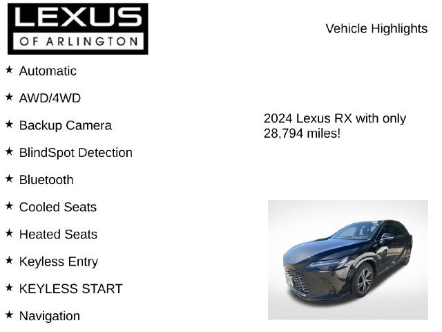 Certified 2024 Lexus RX 350 Premium w/ Convenience Package AWD/4WD image 8