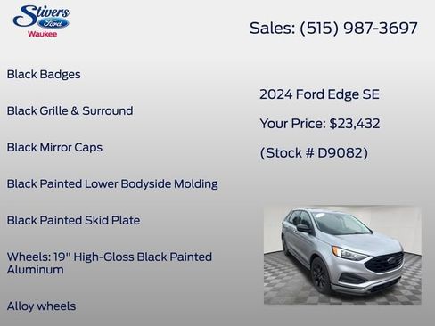 Used 2024 Ford Edge SE w/ Black Appearance Package AWD/4WD image 17