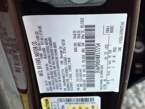 Certified 2019 Ford Fusion SE w/ Equipment Group 151A image 28