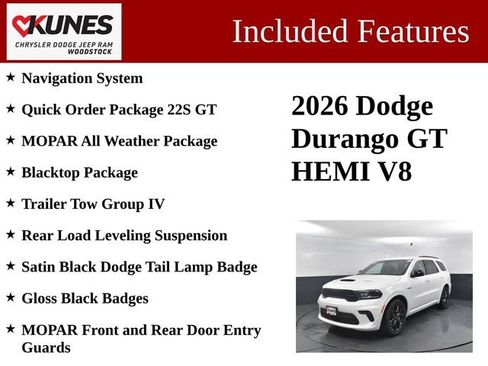 Used 2026 Dodge Durango GT w/ Blacktop Package AWD/4WD image 3