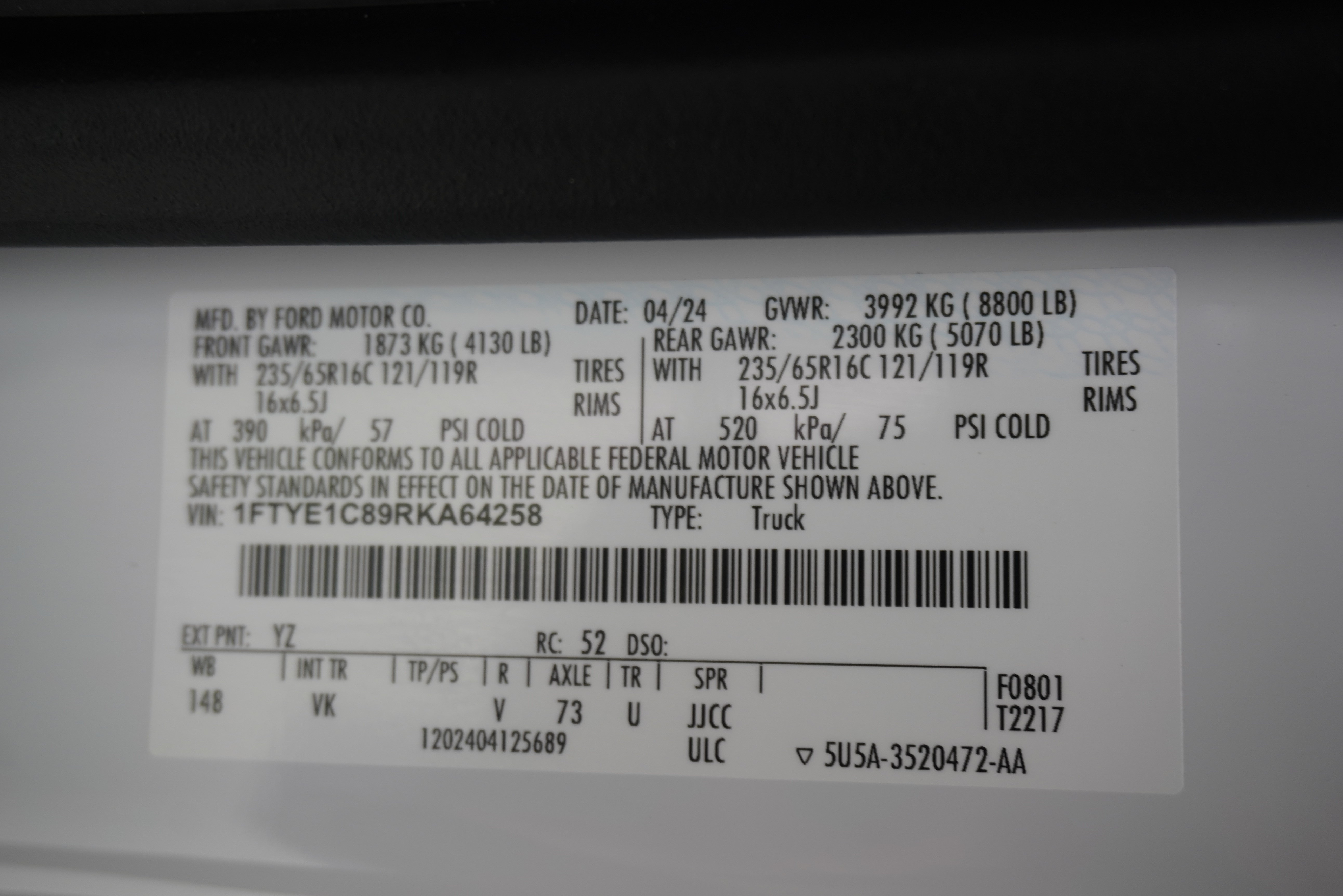 Used 2024 Ford Transit 150 148 Medium Roof w/ Load Area Protection Package RWD image 25
