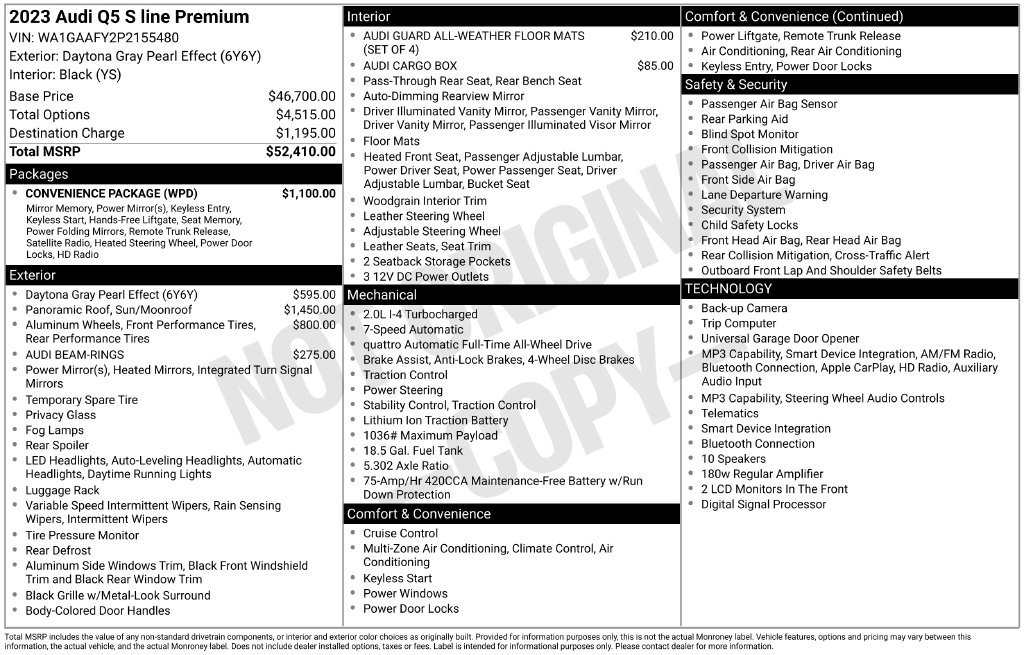 Certified 2023 Audi Q5 2.0T Premium w/ Convenience Package AWD/4WD image 3