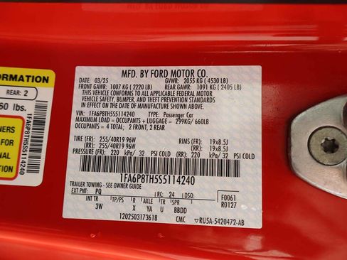 Used 2025 Ford Mustang Premium w/ Mustang Nite Pony Package RWD image 49