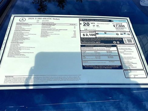 New 2026 Mercedes-Benz S 580 4MATIC Sedan image 14