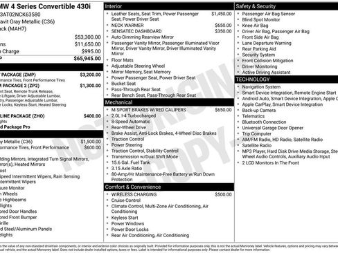 Used 2022 BMW 430i Convertible w/ M Sport Package RWD image 5
