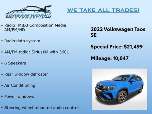 Used 2022 Volkswagen Taos SE image 2