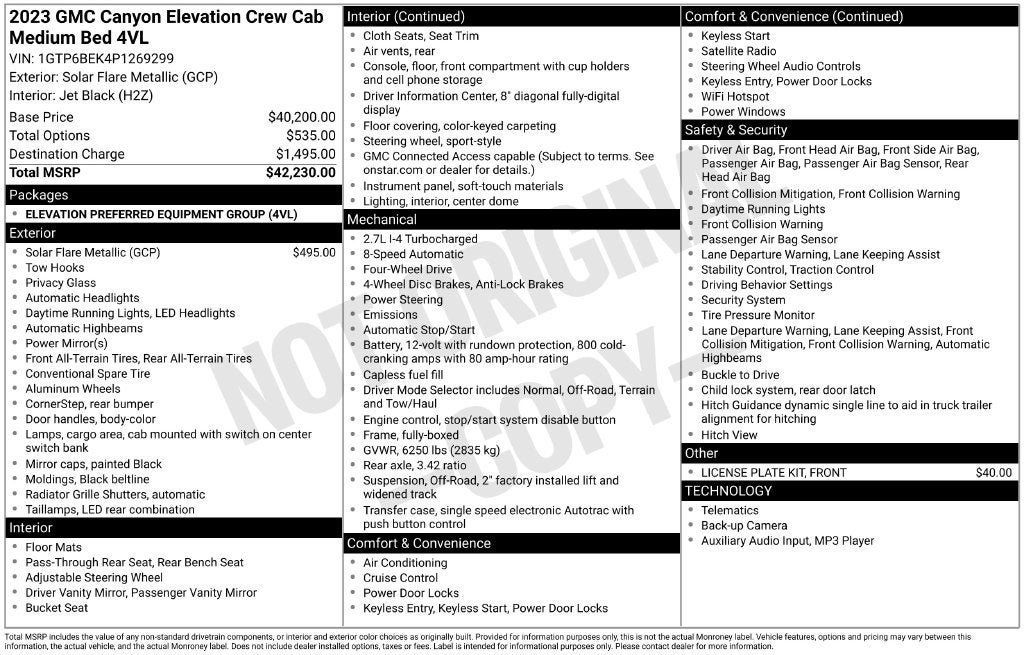 Used 2023 GMC Canyon Elevation AWD/4WD image 3