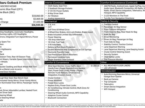 Certified 2025 Subaru Outback Premium AWD/4WD image 30