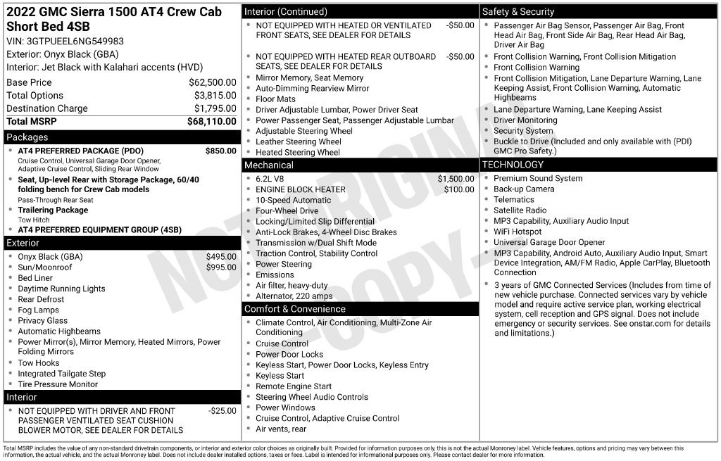 Certified 2022 GMC Sierra 1500 AT4 w/ AT4 Preferred Package AWD/4WD image 2