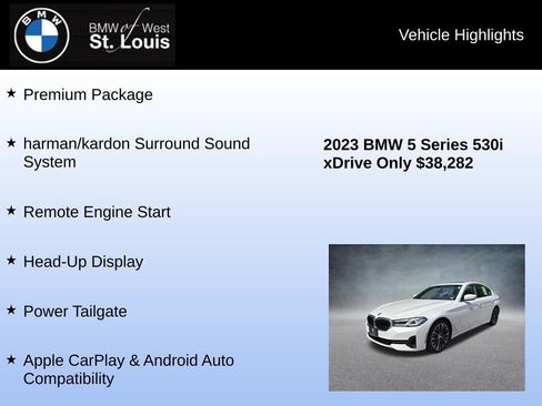 Used 2023 BMW 530i xDrive w/ Premium Package AWD/4WD image 8