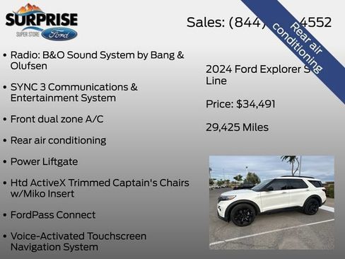 Used 2024 Ford Explorer ST-Line w/ Class IV Trailer Tow Package RWD image 17