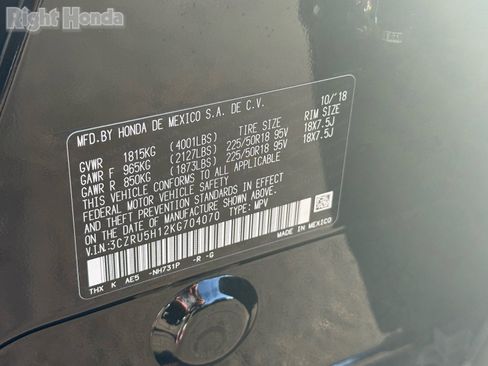 Certified 2019 Honda HR-V Sport image 34