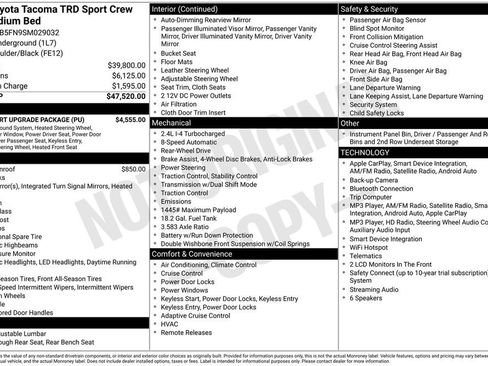 Used 2025 Toyota Tacoma TRD Sport w/ TRD Sport Upgrade Package RWD image 2