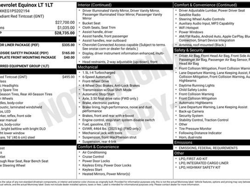 Used 2023 Chevrolet Equinox LT w/ LPO, Floor Liner Package image 1