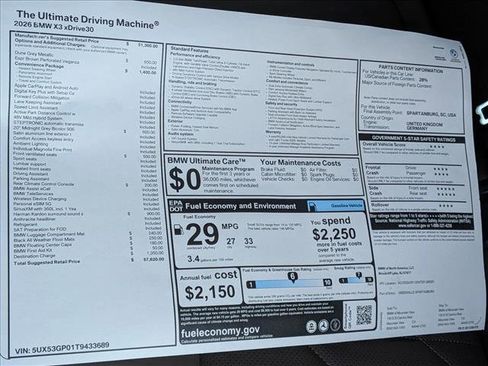 New 2026 BMW X3 xDrive30 w/ Convenience Package AWD/4WD image 20