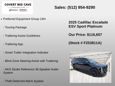 Used 2025 Cadillac Escalade ESV Sport Platinum w/ LPO, ONYX Package AWD/4WD image 19