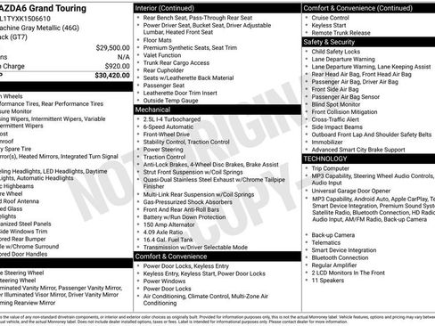 Used 2019 MAZDA MAZDA6 Grand Touring FWD image 31